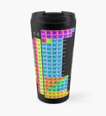Vibrant Color Periodic Table on Black Travel Mug
