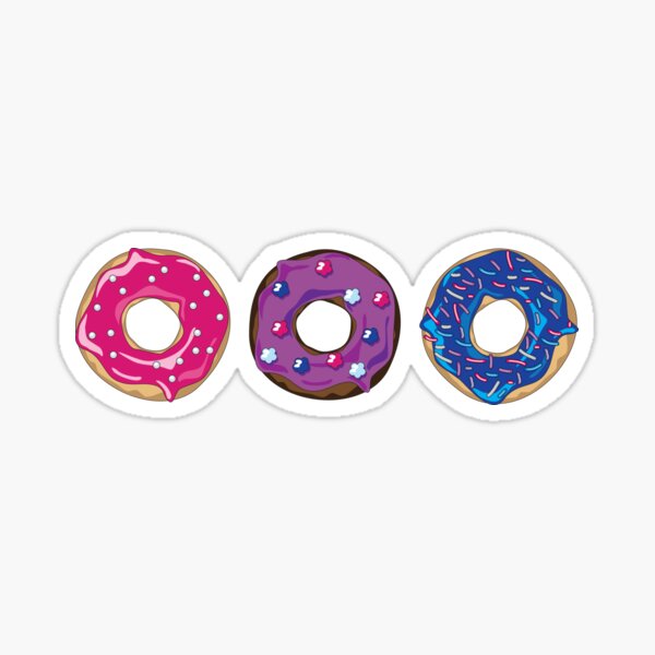 Aperçu de l'œuvre Donuts de fierté bisexuelle créée et vendue par BlackTieBi.