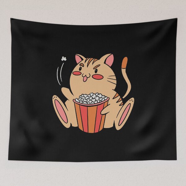 Item preview, Fat Cat Eating Popcorn designed and sold by OnepixArt.