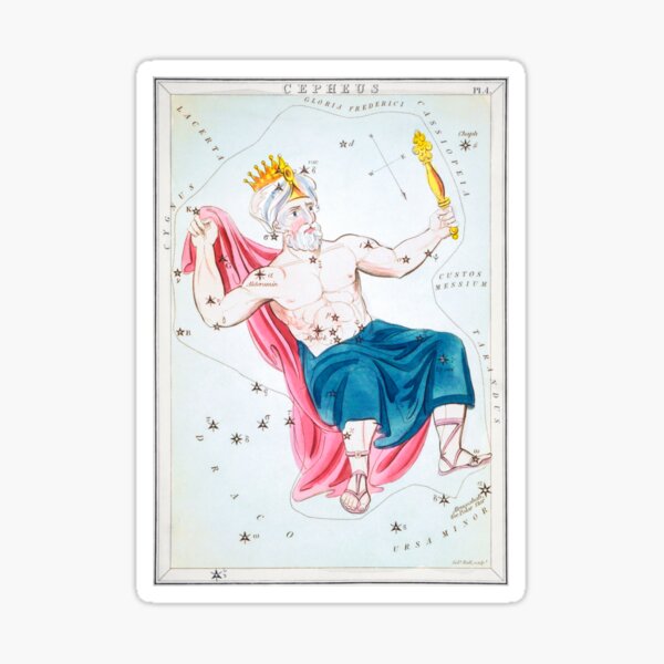 Item preview, Antique Cepheus Constellation Map designed and sold by VintageArchive.