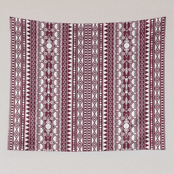 Item preview, Bohemian ornament 30122020 white on dark red designed and sold by pASob-dESIGN.