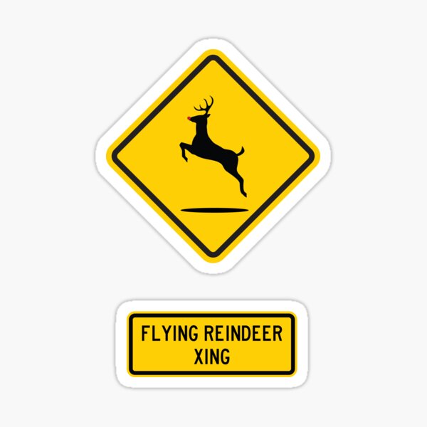 Rudolph (Flying Reindeer) Xing Sticker
