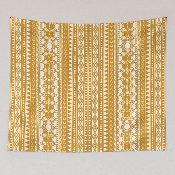 Item preview, Bohemian ornament 30122020 white on orange designed and sold by pASob-dESIGN.