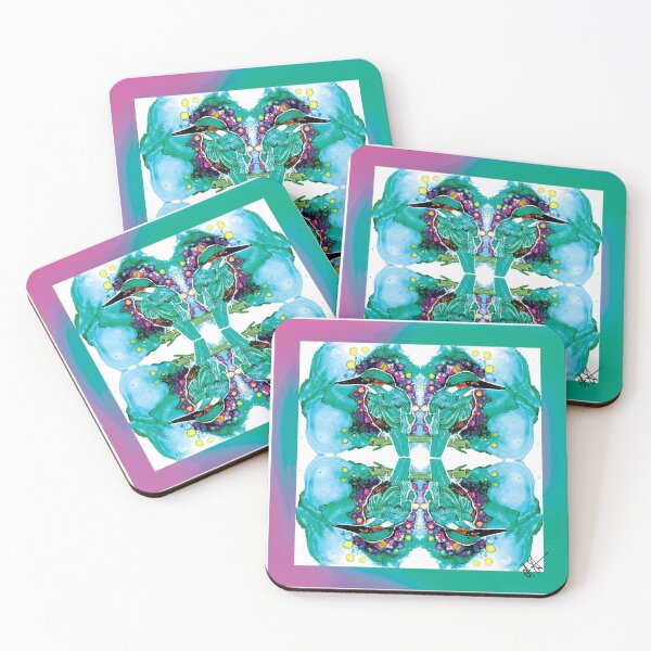 Item preview, Kingfisher print design multi colored designed and sold by Clare Symington.
