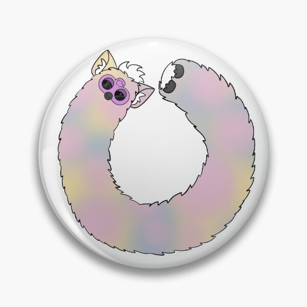 Item preview, Long Furby - S Shape - Pastel Pink Rainbow - Pink Face - Black Eyes - Black Beak designed and sold by Unreasonable Furby.