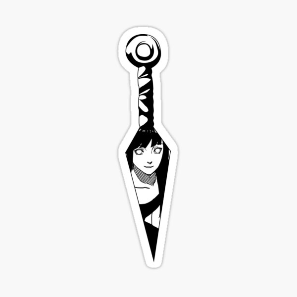MANGA hinata 2 kunai knife ninja Sticker