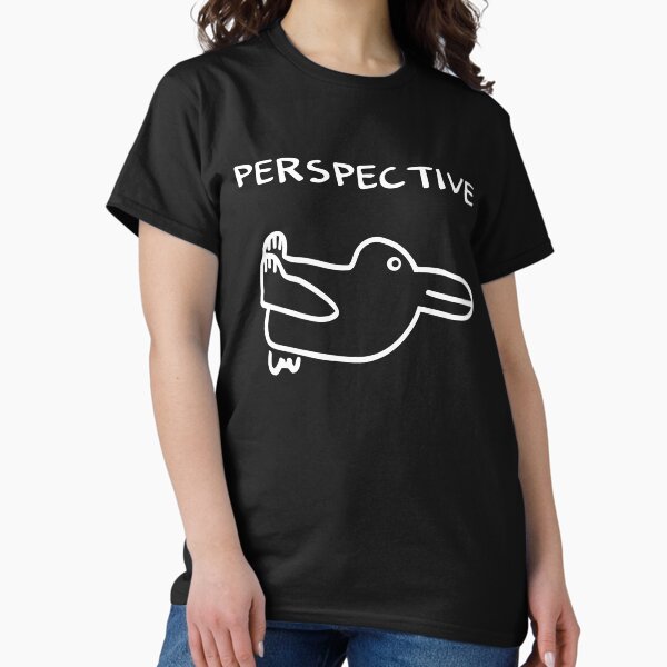 Vista previa del artículo con la obra «Perspectiva - Ilusión óptica de pato conejo», diseñado y vendido por The Philosopher's Shirt.