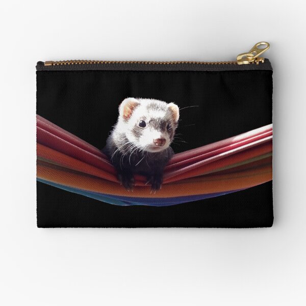 Curious ferret in hammock Zipper Pouch
