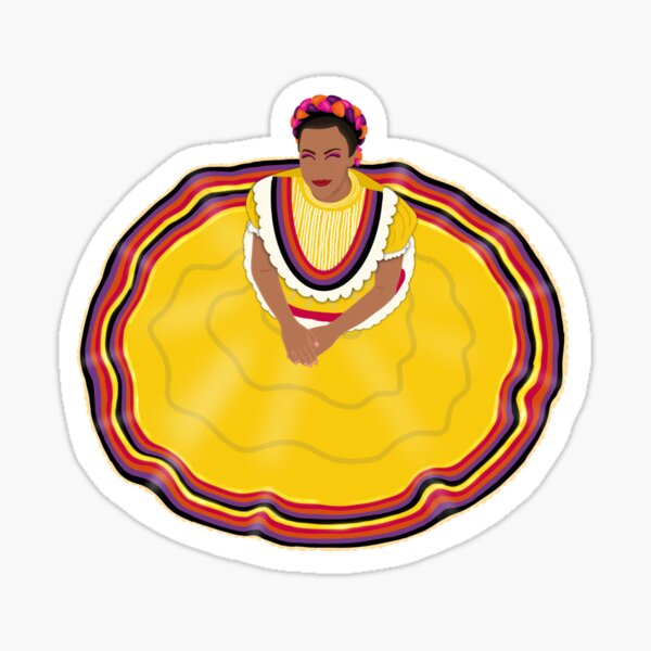 Folklorico Dancer - Yellow Dress Sticker