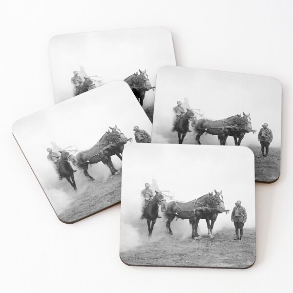 Item preview, Gas Attack Drill With Horses and British Soldiers - WW1 1918 designed and sold by warishellstore.