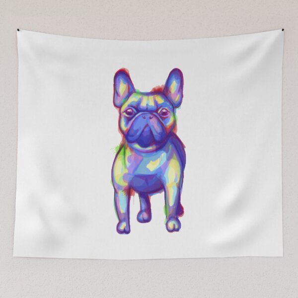 Item preview, French Bulldog Colourful Blue Design designed and sold by AMS-ART.