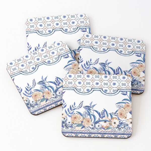 Item preview,  Mediterranean Floral Design Print Tuscan Tile Print Design designed and sold by twigandmeadow.