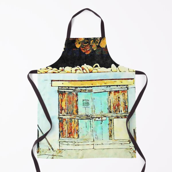 Item preview, Hortus Conclusus: wooden door with pumpkins and garlic braids designed and sold by Giuseppe Cocco.