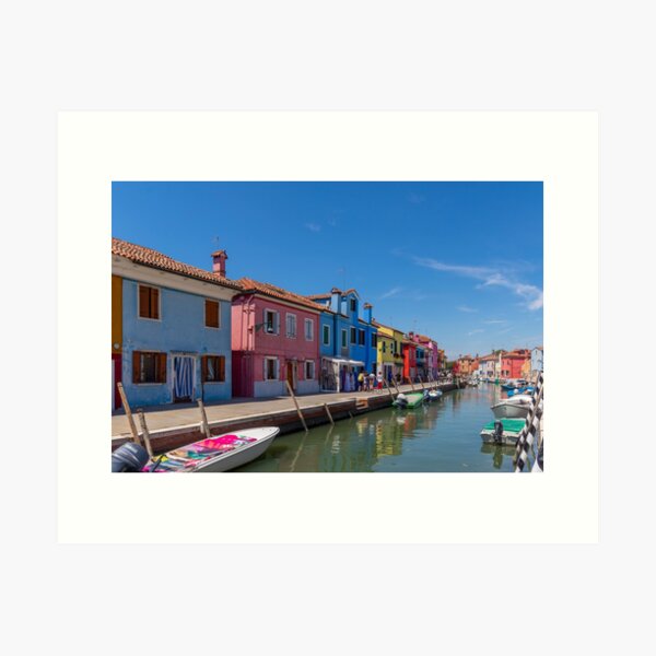 Canals in Burano Art Print