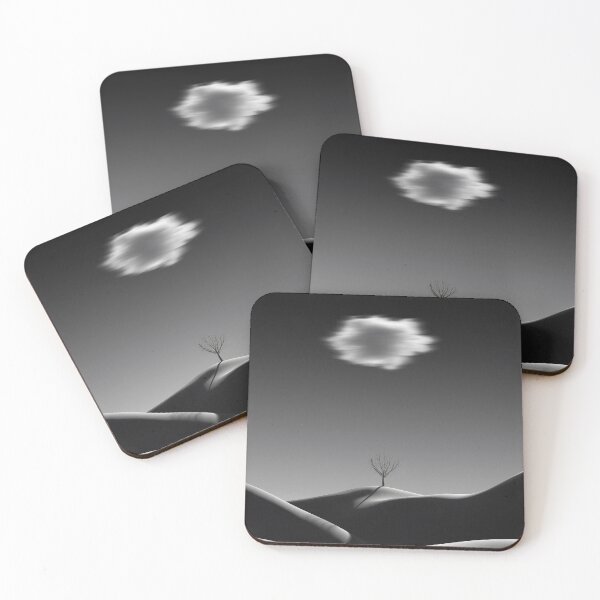 Item preview, black and white minimalist landscape with blurred cloud designed and sold by Mike Kiev art.