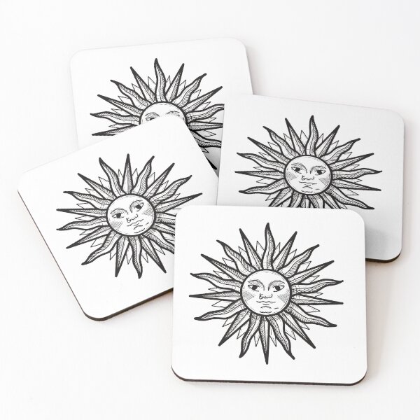 Item preview, Sun in medieval engraving - BLACK designed and sold by InkMastersHub.com.