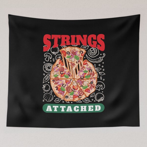 Item preview, Strings Attached Cheesy Pizza Pun Lover designed and sold by Maria Garcia.