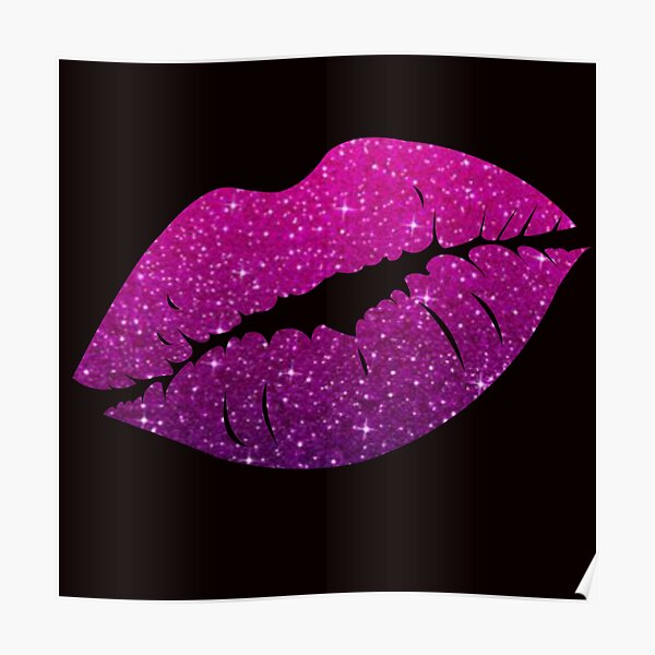 Hot Pink Purple Ombre Faux Glitter Lips Poster For Sale By Felicity K