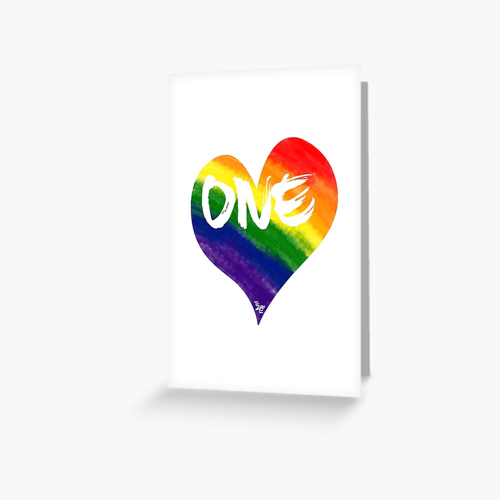 One Love Rainbow Heart Greeting Card