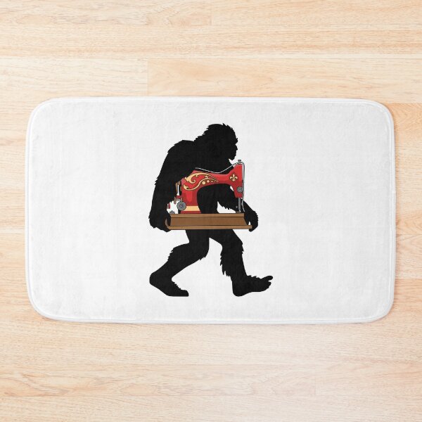 Item preview, Funny Bigfoot Sasquatch Seamstress Vintage Sewing Machine  designed and sold by Maria Garcia.