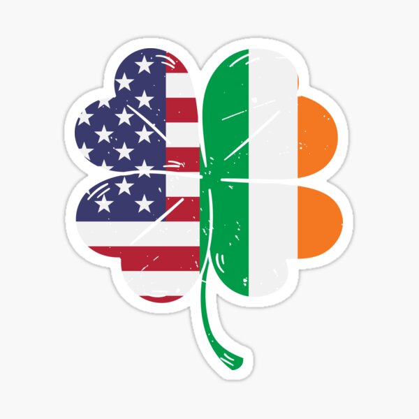 Irish-American Flags Sticker Irish Ireland Auto 