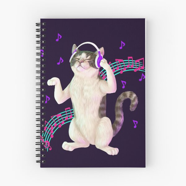 Item preview, Cat listening to music designed and sold by Mehu.