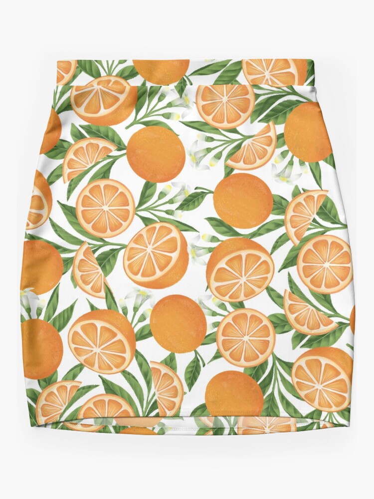 Disover Orange Fruit Mini Skirt