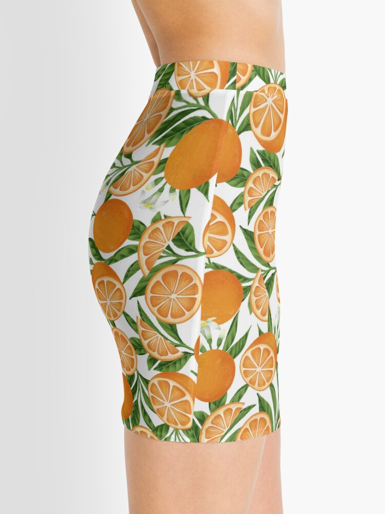 Disover Orange Fruit Mini Skirt
