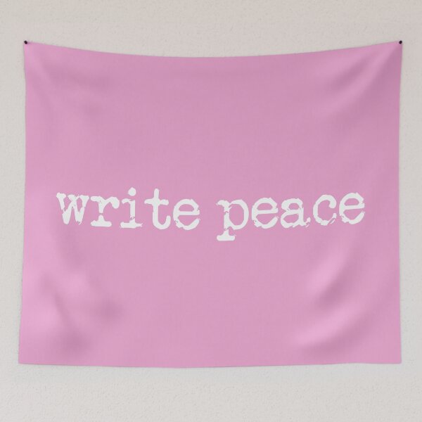 Item preview, write peace in white on pink designed and sold by TeaRoseWriter.