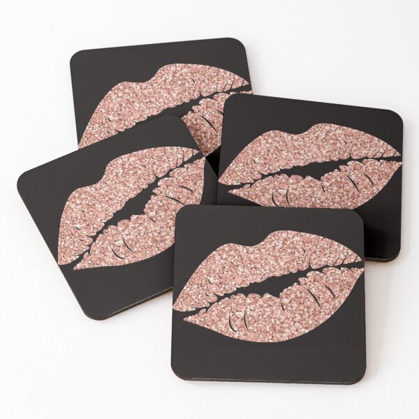 Item preview, Dark Rose Gold Faux Glitter Lips designed and sold by Felicity-K.