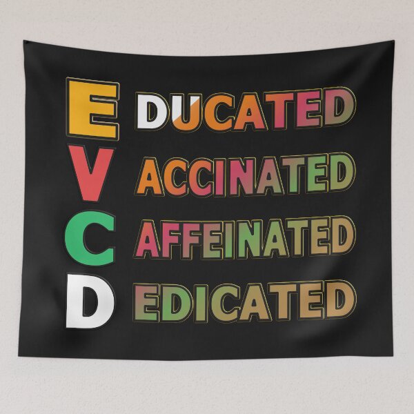 Item preview,   EDUCATED VACCINATED CAFFEINATED DEDICATED - HUMOR QUOTE designed and sold by Ralek.