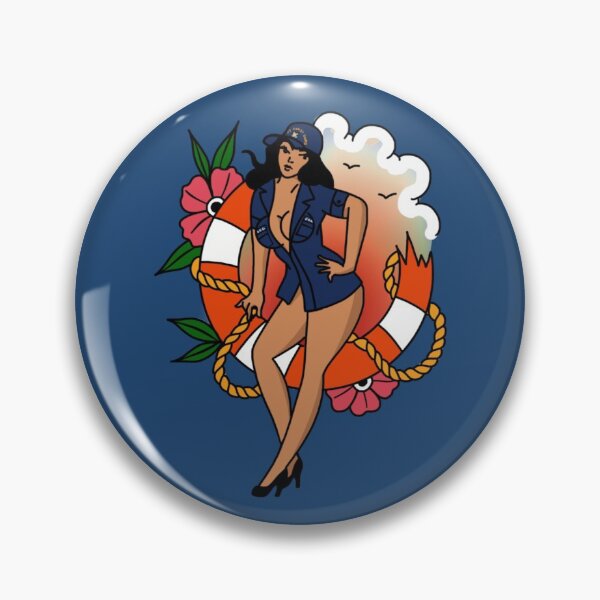 Item preview, Coast Guard Broken Life Ring ODU Pinup - Black designed and sold by AlwaysReadyCltv.