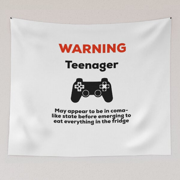 Item preview, Warning Teenager - Video Games and Food designed and sold by UncleStuScience.