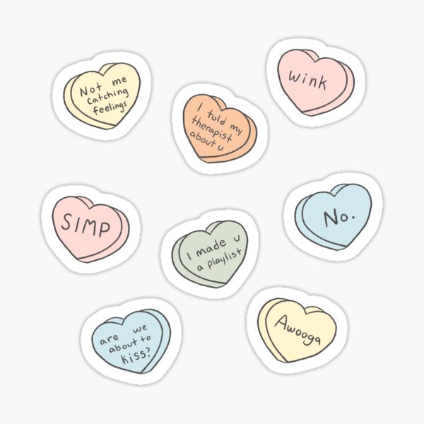 Valentines Conversation Hearts stickers – The Cuddle Cult