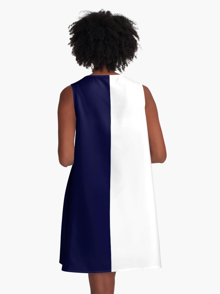 Navy Blue And White Half And Half A Line Dress for Sale by rewstudio Redbubble