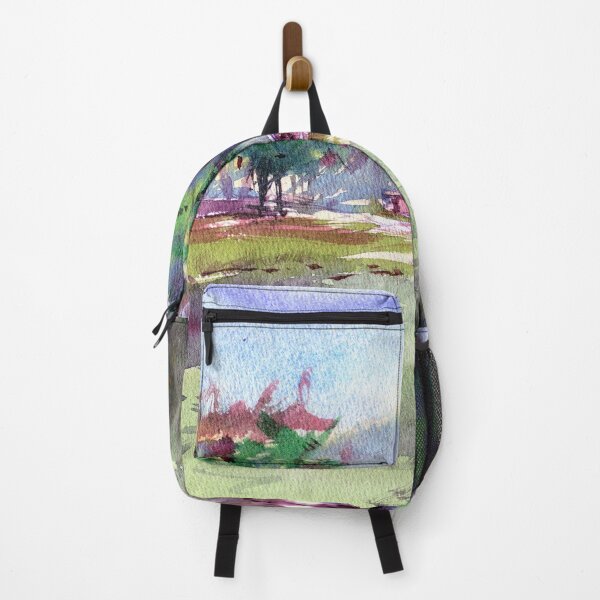 Item preview, Country Landscape with river reflections - watercolor painting designed and sold by darrenyeoart.