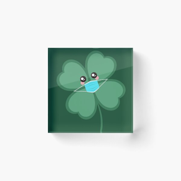 Item preview, Cute Shamrock with a Mask 2021 designed and sold by natalieritchie.