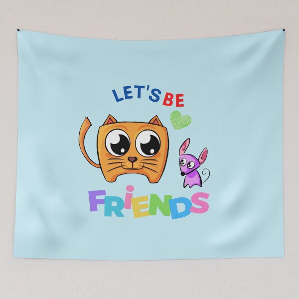 Item preview, Let's Be Friends - Funny Cat and Dog Friendship Valentine's Day designed and sold by LordAudes.