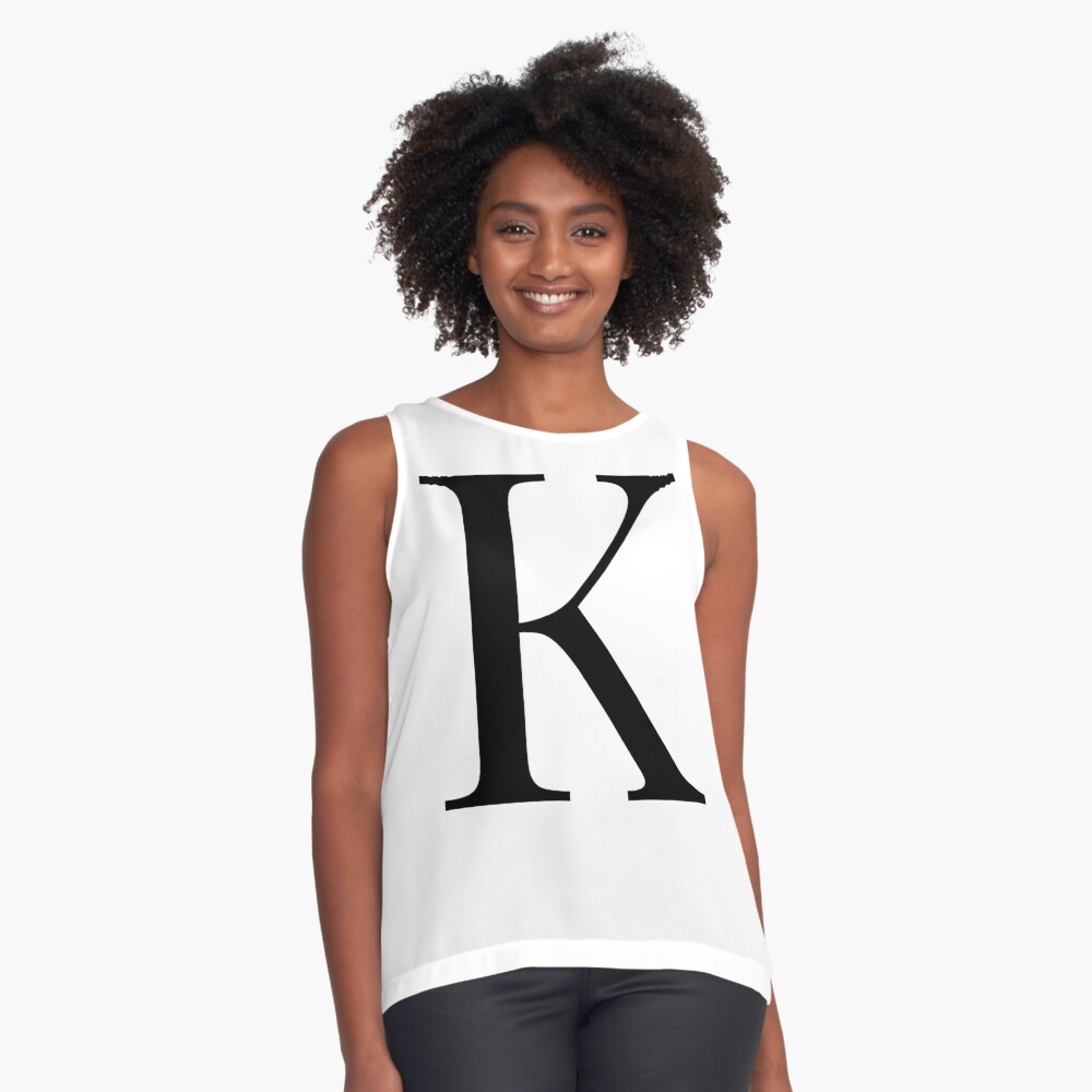 Black Men's Sports Sleeveless Tank Top Letter K Print King Style black-XL