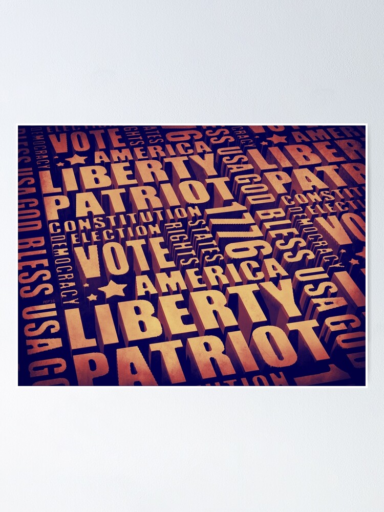 Alternate view of Patriotic Typography Poster