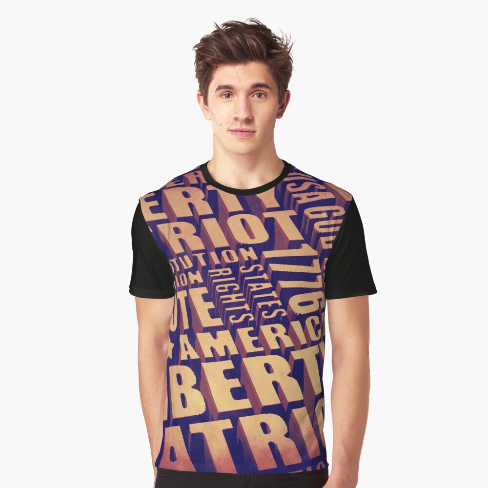 Patriotic Typography Graphic T-Shirt