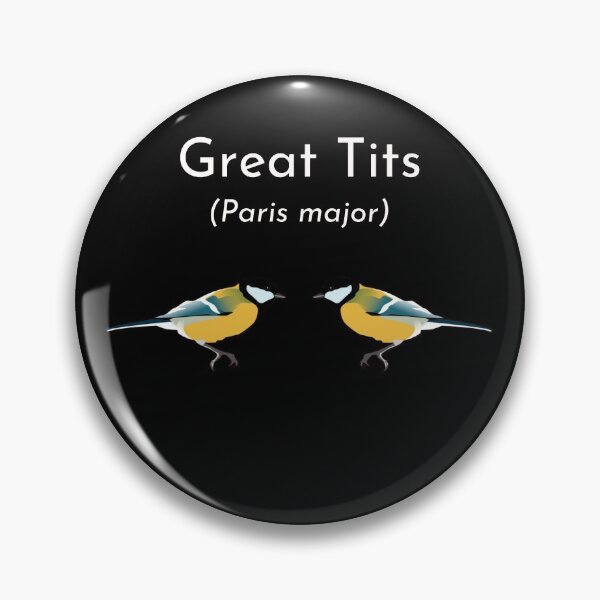 Item preview, Great Tits Funny Bird T-Shirt (white text) designed and sold by BirdWorksRI.