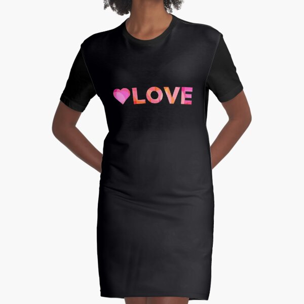Heart and Love Graphic T-Shirt Dress