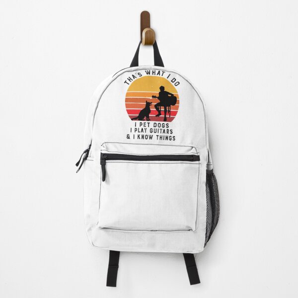 Item preview, that's what i do, i pet dogs, i play guitars, and i know things, funny gift for guitarists and dog lovers, retro sunste guitarist and dog lover designed and sold by PRINTED ..