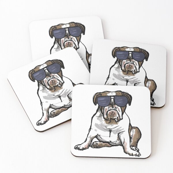 Item preview, English Bulldog with Sunglasses designed and sold by PawPrintsDesign.
