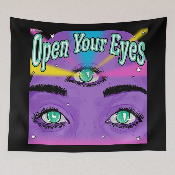 Item preview, Open Your Eyes All Seeing Eye Pop Art Cartoon designed and sold by FFDoodles.