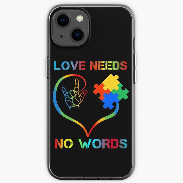 Love Needs No Words Color Puzzle Autism Awareness iPhone Soft Case