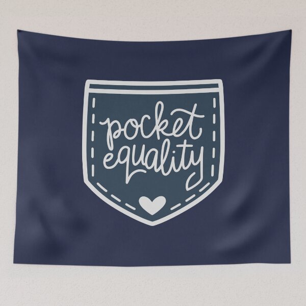 Item preview, Pocket Equality Feminist Quote - Denim Navy Blue designed and sold by Kit Cronk.