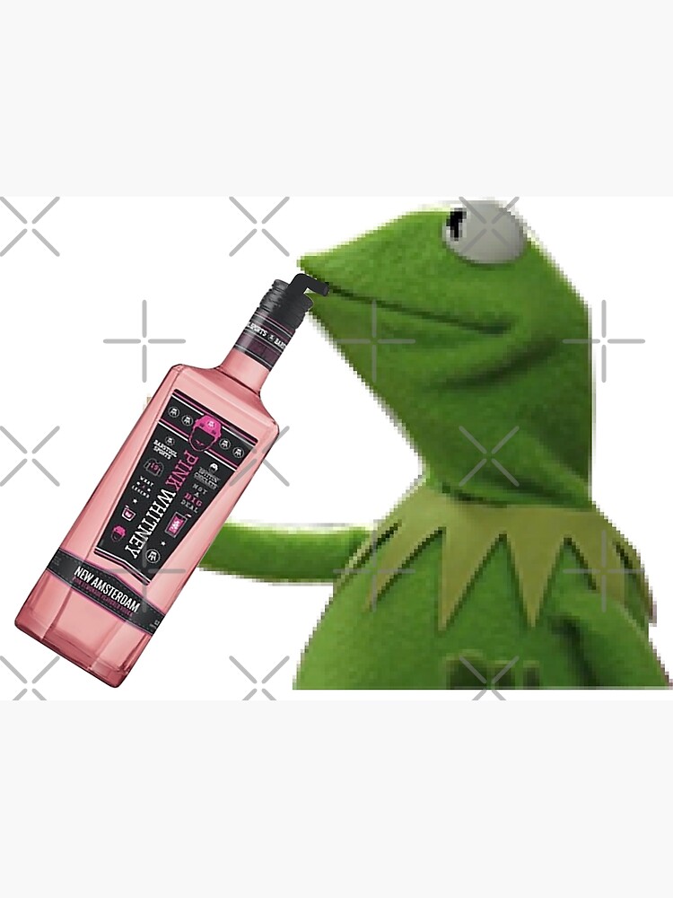 Discover Kermit sipping pink whitney Premium Matte Vertical Poster