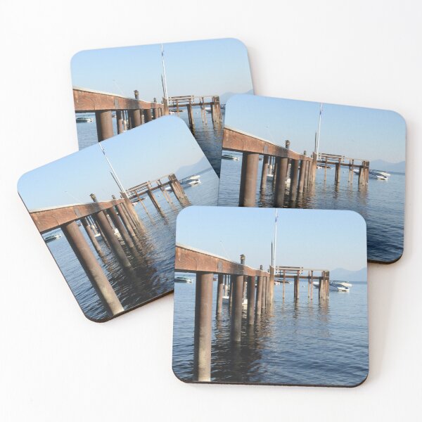 Item preview, Boardwalk with American Flag in Lake Tahoe designed and sold by AnNisaArt.